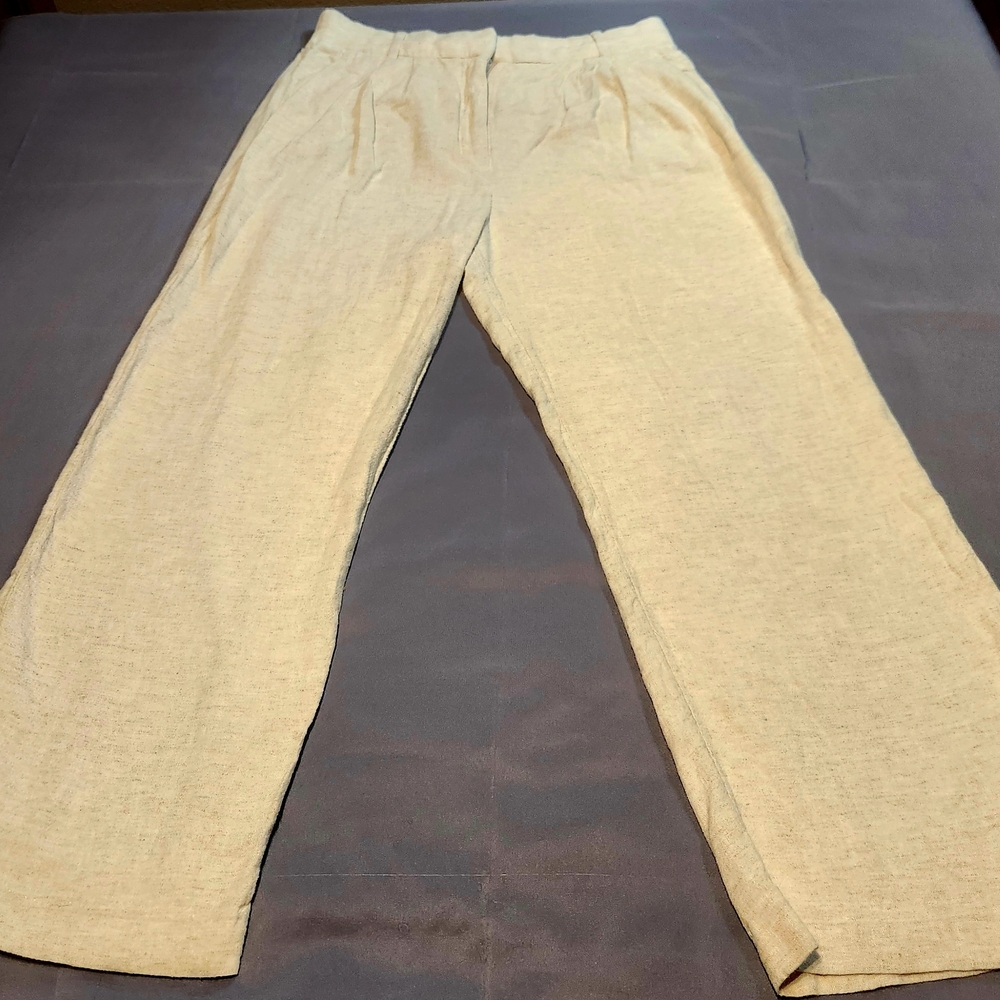 Abercrombie & Fitch Cream Wide-Leg Trousers